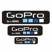 Наклейка с логотипом GoPro Черный Комплект 3шт