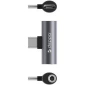 Адаптер Deppa USB-C/выход 3,5 мм/USB-C для наушников