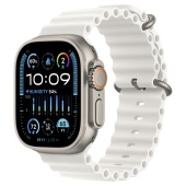 Apple Watch Ultra 2 (49mm) Корпус из Титана браслет Ocean Band Белый