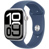 Apple Watch Series 10 (46mm) Алюминиевый корпус, Серебристый, Sport Band