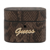 Чехол кожаный Guess Python with metal logo для AirPods Pro