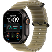 Apple Watch Ultra 4 (49mm) Черный титан, Ocean Band, Полупрозрачный Зеленый (без RuStore)