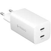 Сетевое ЗУ Deppa 11445, GaN 65 ватт, 2 выхода: USB-C (2шт)