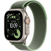 Apple Watch Ultra 3 (49mm) Натуральный титан, Trail Loop, Зелёный (без RuStore)