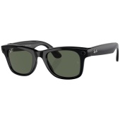 Умные очки Ray-Ban Wayfarer, черная глянцевая оправа, Зелёные линзы, L