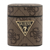 Чехол кожаный Guess 4G with metal logo для AirPods