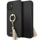 Чехол iPhone 11 Накладка Пластик Guess Saffiano+Ring