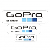 Наклейка с логотипом GoPro Белый Комплект 3шт