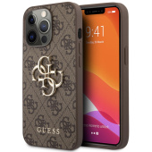 Чехол iPhone 13 Pro Накладка Кожзам Guess Big metal Logo Hard