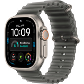 Apple Watch Ultra 4 (49mm) Натуральный титан, Ocean Band, Полупрозрачный Черный (без RuStore)