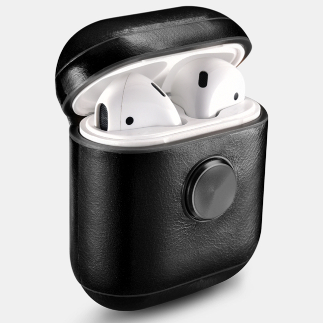 Чехол кожаный для наушников Apple AirPods iCarer (спиннер)