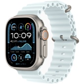 Apple Watch Ultra 2 2024 (49mm) Натуральный титан, Ocean Loop, Ледяной синий 