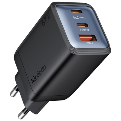 Сетевое ЗУ Mcdodo CH-097, 67 ватт, 3 выхода: USB-A, USB-C (2шт) (Сетевое ЗУ Mcdodo Черный)