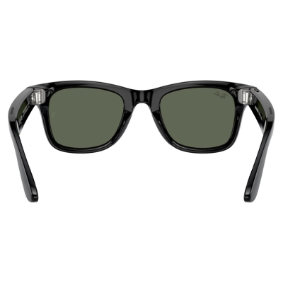 Умные очки Ray-Ban Wayfarer, черная глянцевая оправа, Зелёные линзы, M (Очки Ray-Ban Черный)