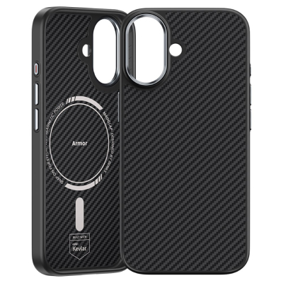 Кевларовый чехол Benks ArmorPro для iPhone 17 (MagSafe) (Накладка Черный Карбон)