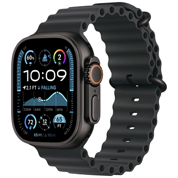 Apple Watch Ultra 2 2024 (49mm) Черный титан, Ocean Loop, Черный 