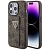Чехол iPhone 15 Pro Накладка Кожзам Guess GripStand 4G with Triangle Diamond metal logo Hard