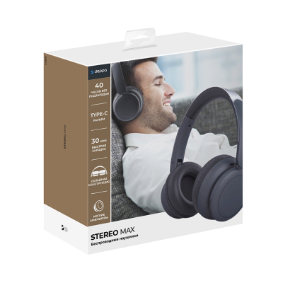 Наушники беспроводные Deppa Stereo Max (Наушники Deppa Черный)