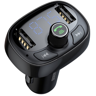 Автомобильное ЗУ + FM Трансмиттер Baseus S-09A (Автомобильное ЗУ + FM Трансмиттер Baseus Черный)