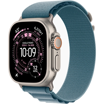 Apple Watch Ultra 3 (49mm) Натуральный титан, Alpine Loop, Синий (без RuStore)