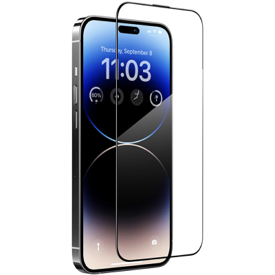 Защитное стекло Benks Air Shield для iPhone 14 Pro, 15, 16 Глянцевое (Пак) (Защитное стекло Черный)