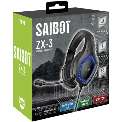 Игровые наушники TFN Saibot ZX-3 Проводные (Игровые наушники TFN Saibot ZX-3 Черный)