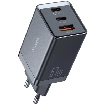 Сетевое ЗУ Mcdodo CH-154, 67-70 ватт, 3 выхода: USB-A, USB-C (2шт)
