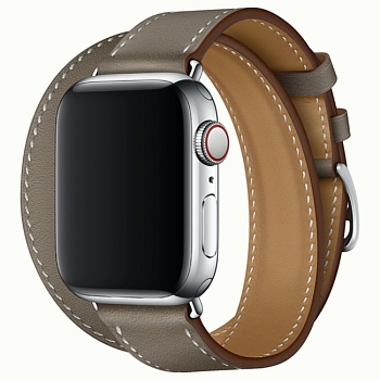 Браслет кожаный Leather Double Tour для Apple Watch 38, 40, 41mm