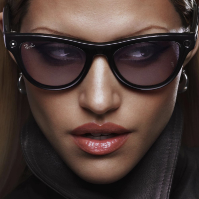 Умные очки Ray-Ban Skyler, черная глянцевая оправа, Фотохром: Прозрачные - Аметистовые (Очки Ray-Ban Черный)