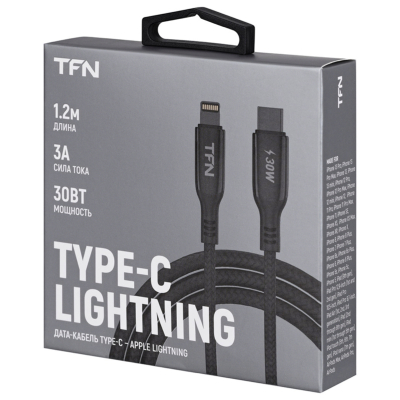 Кабель USB-C to Lightning TFN 1.2 м (Плетеный) (Кабель TFN Черный)