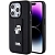 Чехол iPhone 15 Pro Накладка Пластик Karl Lagerfeld GripStand Saffiano NFT Karl & Choupette metal 