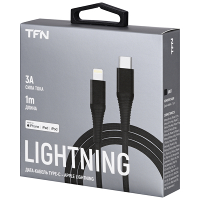 Кабель USB-C to Lightning TFN 1м (Плетеный) (Кабель TFN Черный)