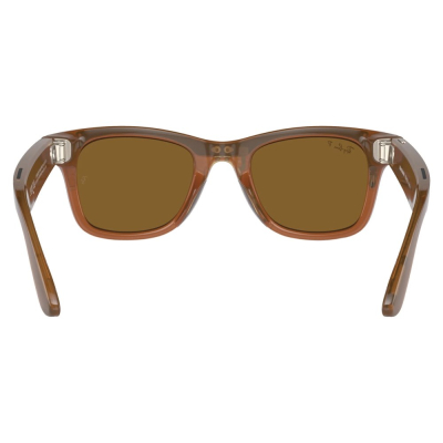 Умные очки Ray-Ban Wayfarer, карамельная оправа, Поляризационные: Коричневые линзы, L (Очки Ray-Ban Коричневый)