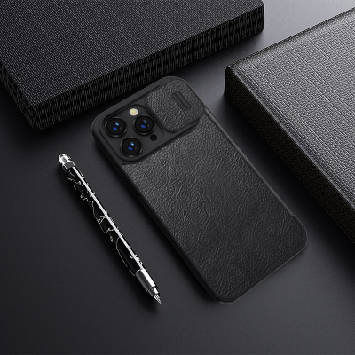 Чехол iPhone 14 Pro Книжка Боковая Кожзам Nillkin Qin Pro (iPhone 14 Pro Книжка Боковая Nillkin Черный)