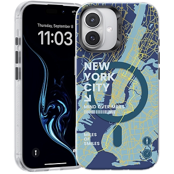 Чехол Benks MagClap City New York для iPhone 16 Plus (MagSafe)