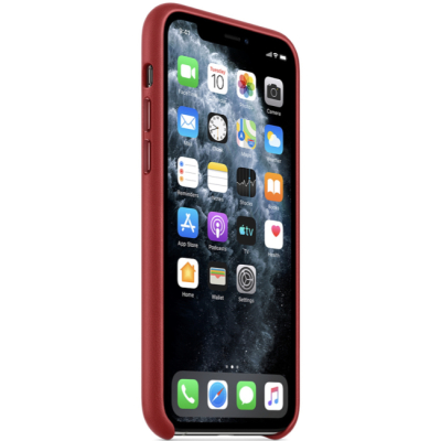 Чехол iPhone 11 Pro Max Накладка Leather Case (iPhone 11 Pro Max Накладка Красный)