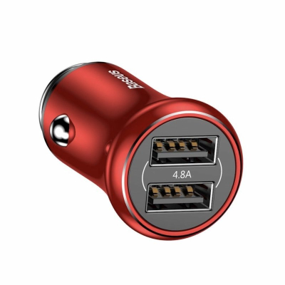 Автомобильное ЗУ Универсальный 2 USB Выход Baseus Gentleman 4.8A (Автомобильное ЗУ Baseus Красный)