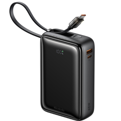 Внешний Power Bank Mcdodo MC-637, 20.000 мАч, 65 ватт, с кабелем USB-C (Внешний Power Bank Mcdodo Черный)