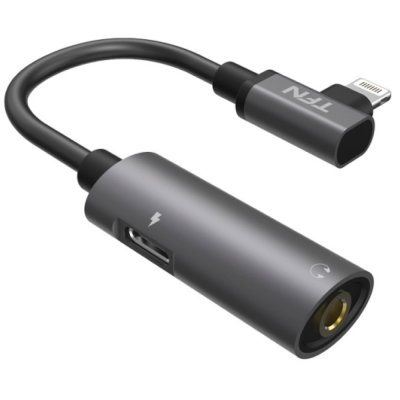 Адаптер TFN Lightning/выход 3,5 мм/Lightning для наушников (Адаптер TFN Темно-Серый)