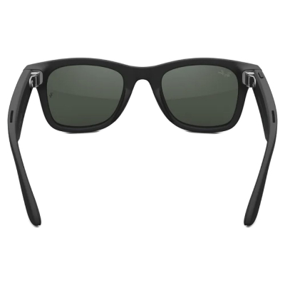 Умные очки Ray-Ban Wayfarer, черная матовая оправа, Фотохром: Прозрачные - Графитово‑Зелёные, M (Очки Ray-Ban Черный)
