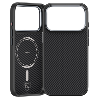 Кевларовый чехол Benks ArmorPro для iPhone 17 Pro (MagSafe) (Накладка Черный Карбон)