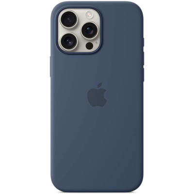 Чехол Silicone Case для iPhone 16 Pro (с MagSafe) (Накладка Синий Деним)