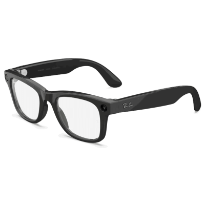 Умные очки Ray-Ban Wayfarer (Gen 2), черная глянцевая оправа, Фотохром: Прозрачные - Зеленые, L (Умные очки, L)