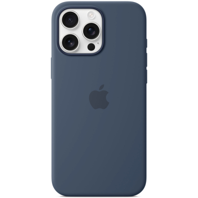 Чехол Silicone Case для iPhone 16 Pro (с MagSafe) (Накладка Синий Деним)