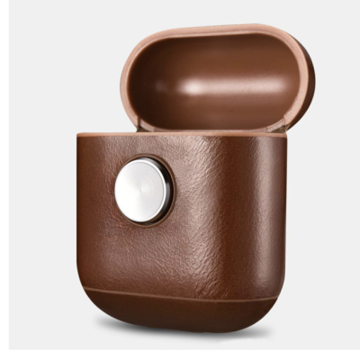 Чехол кожаный для наушников Apple AirPods iCarer (спиннер) (AirPods iCarer Коричневый)