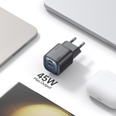Сетевое ЗУ Mcdodo CH-100, 45 ватт, 2 выхода: USB-C (2шт) (Сетевое ЗУ Mcdodo Черный)