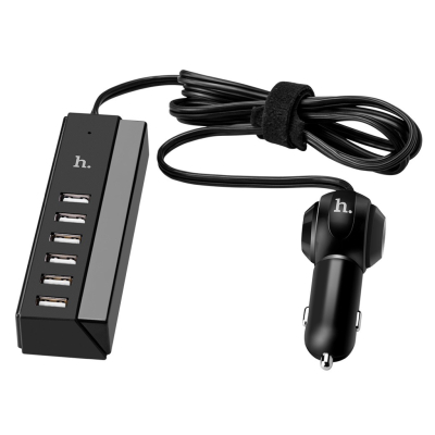 Автомобильное ЗУ Универсальный 6 USB Выход Hoco UC601 13A (Универсальный 6 USB Выход Hoco Черный)