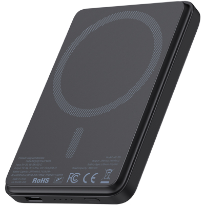 Беспроводной магнитный Power Bank Mcdodo MC-395, 5.000 мАч, 15 ватт, MagSafe (Внешний аккумулятор Mcdodo Черный)