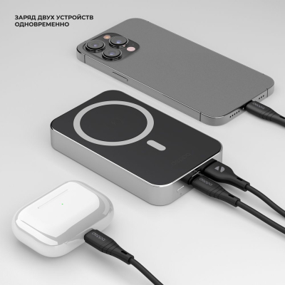 Внешний аккумулятор Deppa NRG MageSafe 10000 mAh 20 ватт (Внешний аккумулятор Deppa Черный)
