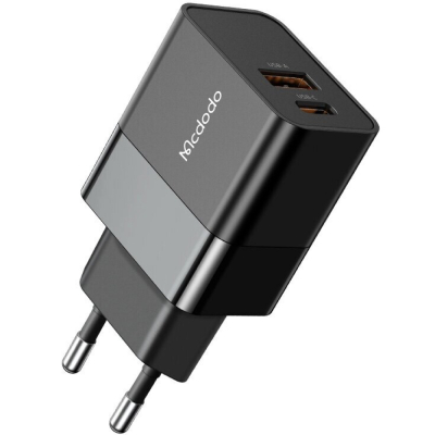 Сетевое ЗУ Mcdodo CH-195, 20 ватт, 2 выхода: USB-A, USB-C (СЗУ Mcdodo Черный)